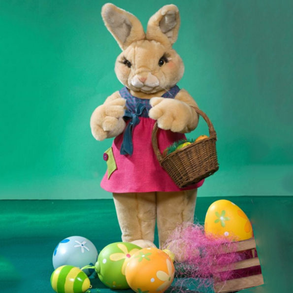 Easter Bunny with basket and eggs.