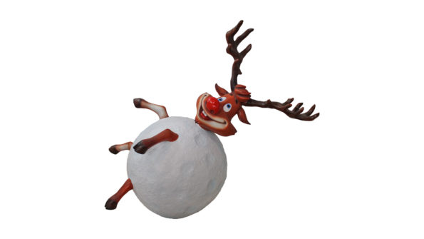 Reindeer in snowball