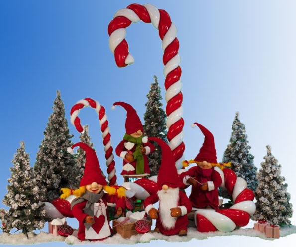 Nordic Santas with Candy Canes.
